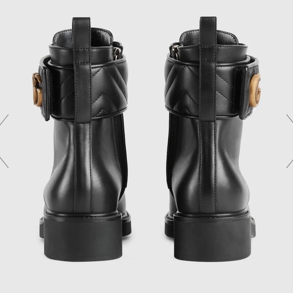 Gucci GG Boots, Gucci Moto Boots, ankle boot with Double G, Gucci leather boots - Picture 5 of 8